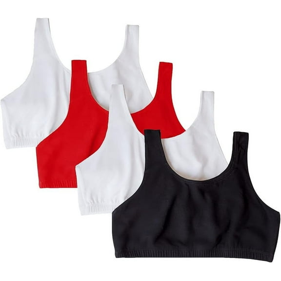 Fruit of the Loom Cotton Tank Bra for Women - Ultimate Comfort & Breathable Fit - Assorted - 4-Pack - Size: 34-50