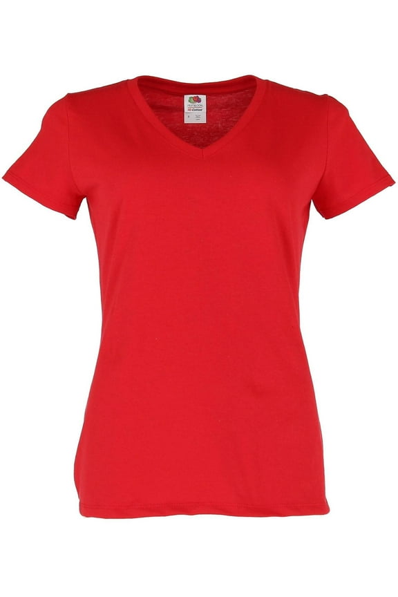 Cotton V Neck Tee Shirt (Women)