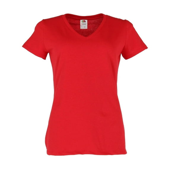 Fruit of the Loom Cotton V Neck Tee Shirt (Women)