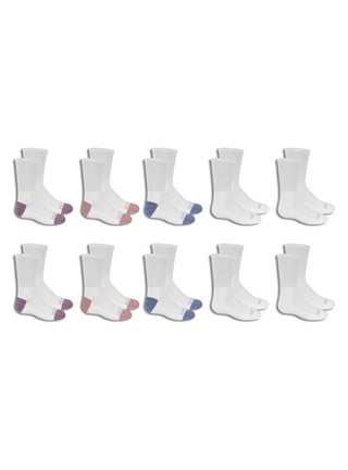 Athletic Works Girls Cushioned Crew Socks ,10 Pack, Size S (6-10.5)-L  (4-10) 