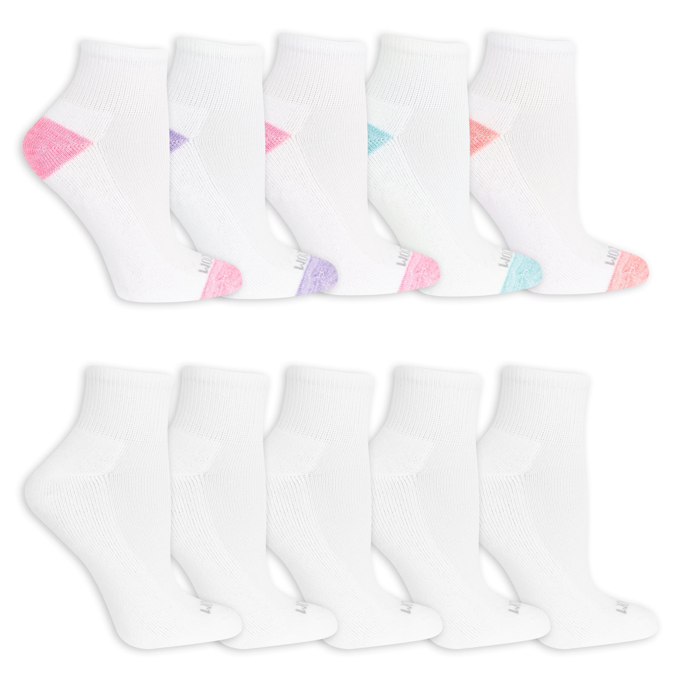 Fruit of the Loom Women's Cushion Ankle Socks, Moisture