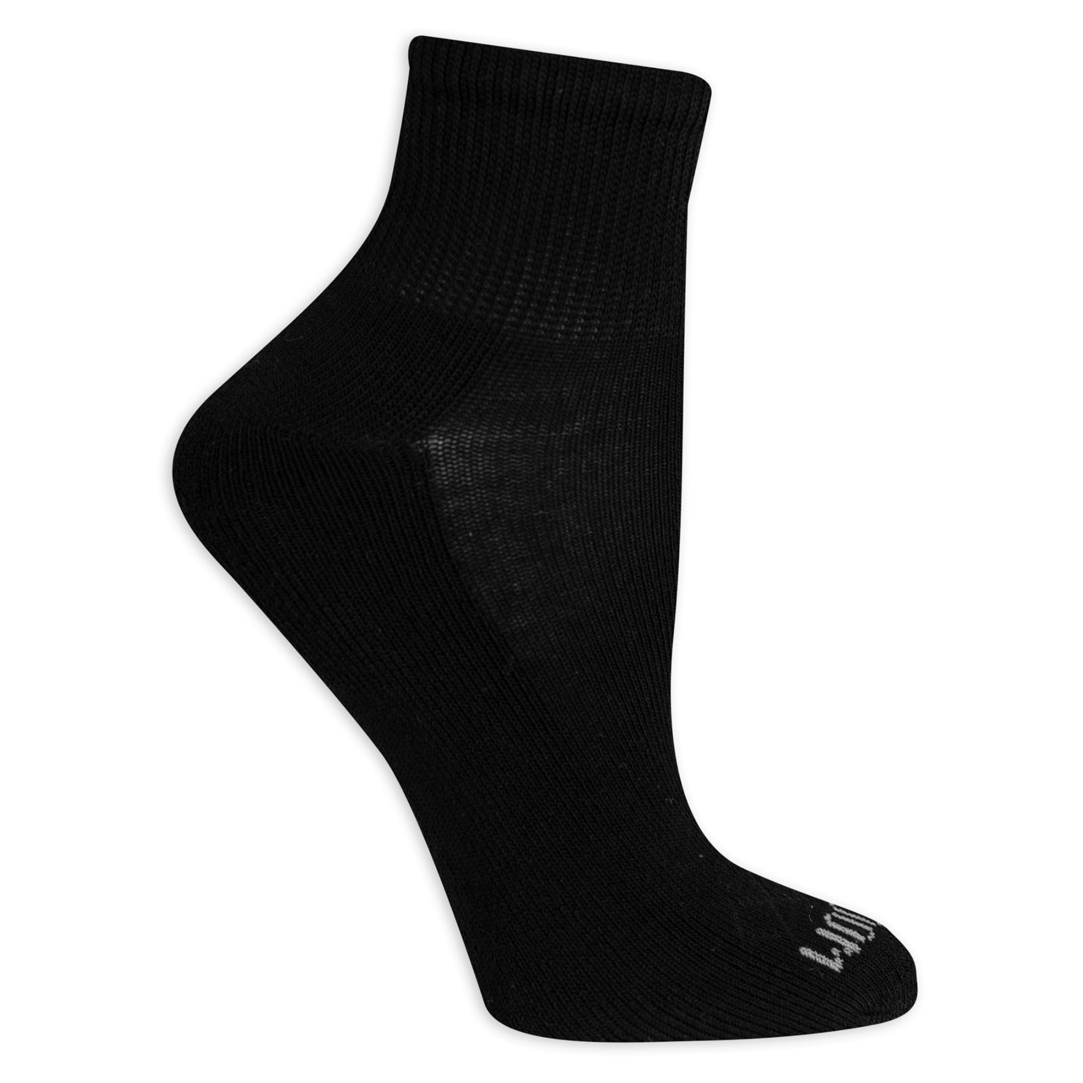 Fruit of the Loom Cushion Ankle Sport Socks for Women, Black, Sizes 4-10 (10-Pack)