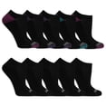 thumbnail image 1 of Fruit of the Loom Cushion Everyday No-Show Socks for Women, Black Assorted, Sizes 4-10 (10-Pack), 1 of 5