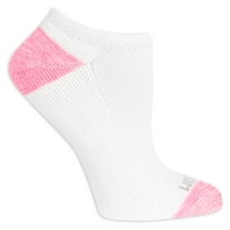 Fruit of the Loom Cushion Everyday No-Show Socks for Women, White Assorted, Sizes 8-12 (10-Pack)