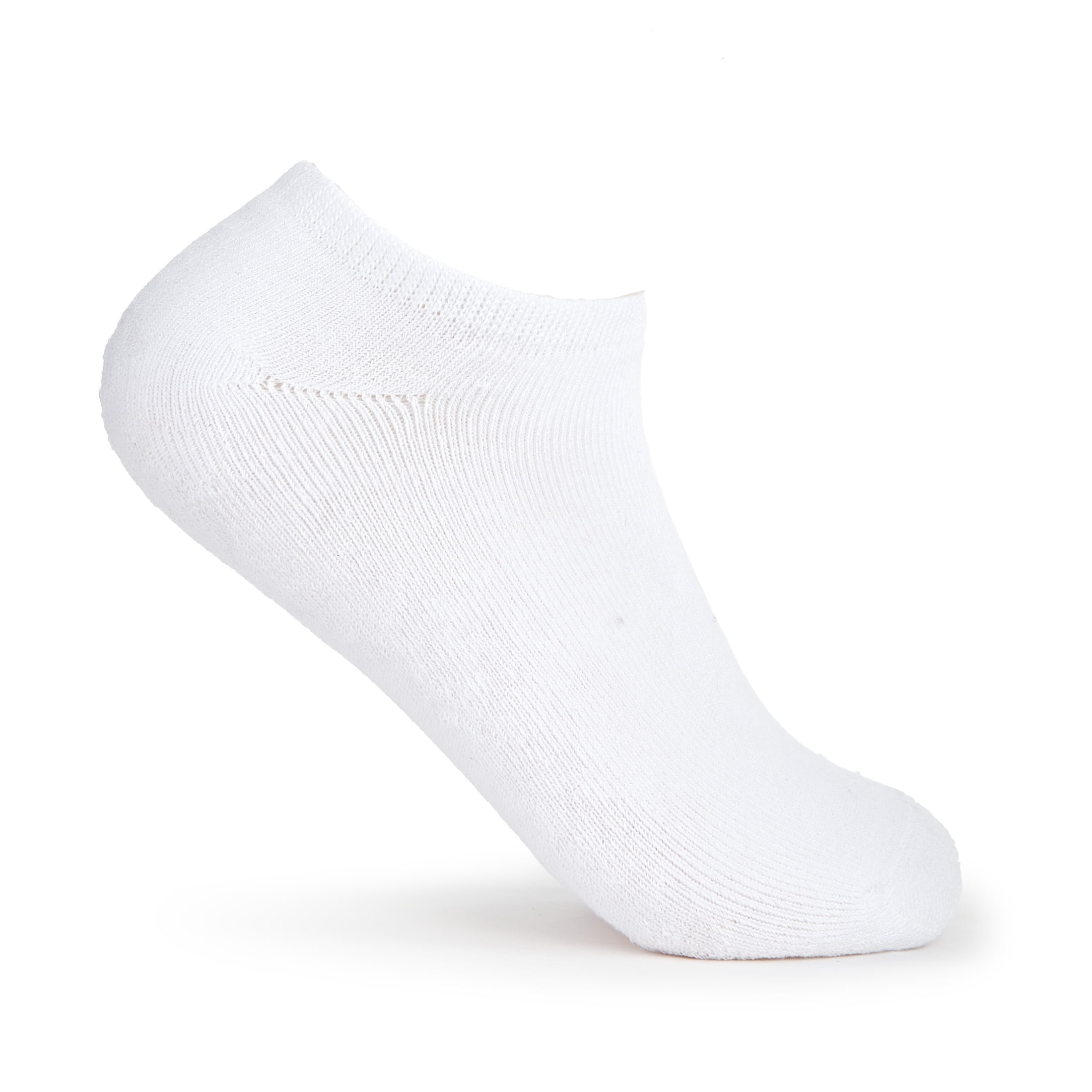 Fruit of the Loom Cushion Everyday No-Show Socks for Women, White Sizes 4-10 (10-Pack)
