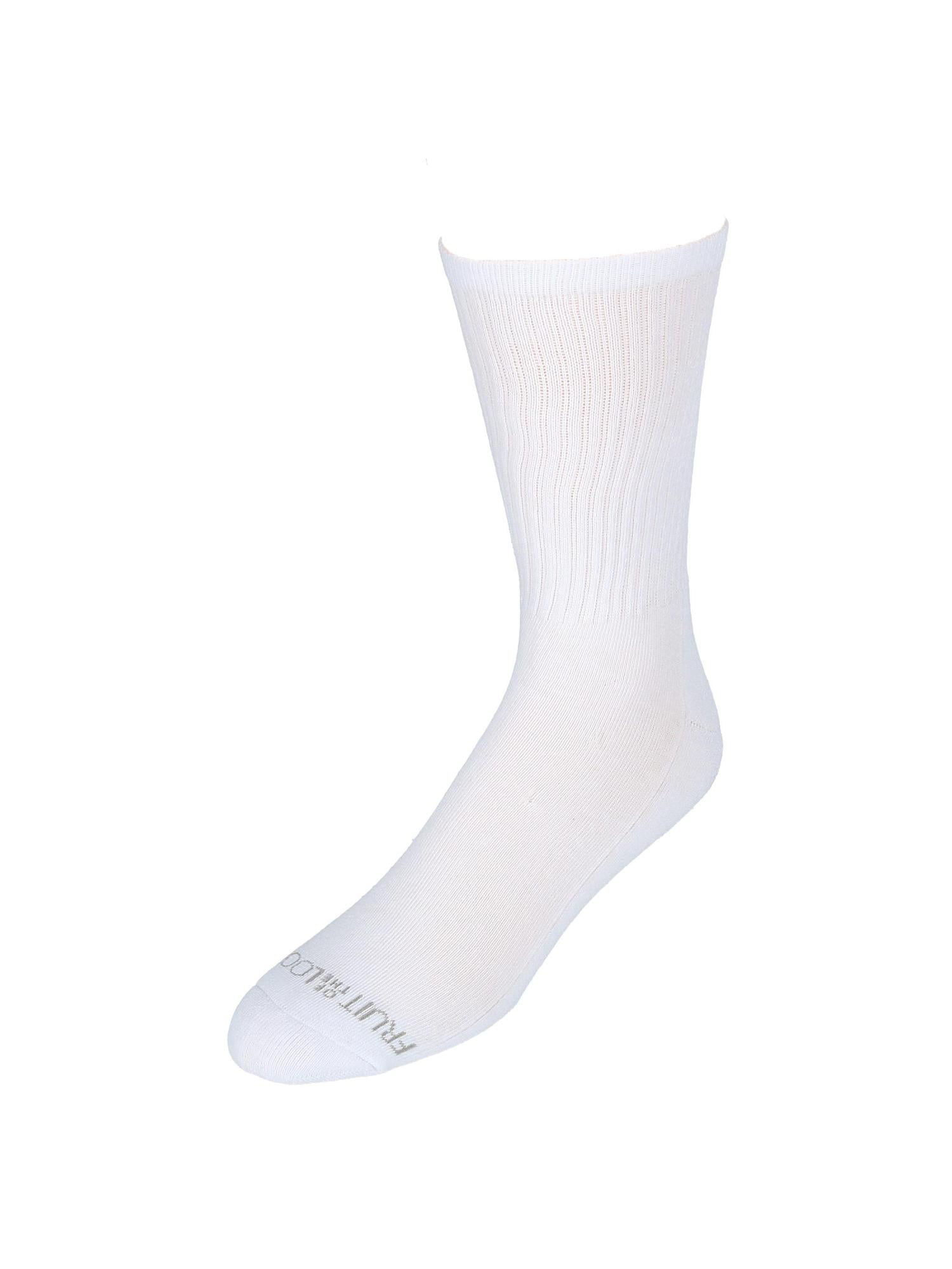 Fruit of the Loom Men's Cushioned Crew Socks, 6 Pair Pack, Cotton Blend ...