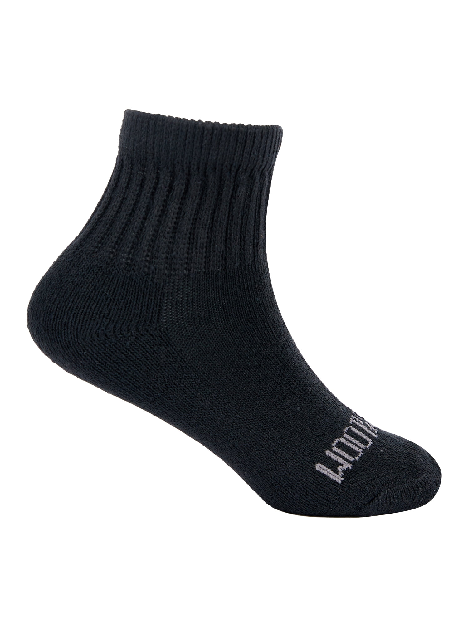 Fruit of the Loom Dual Defense Ankle Socks for Boys,Black, Sizes 39