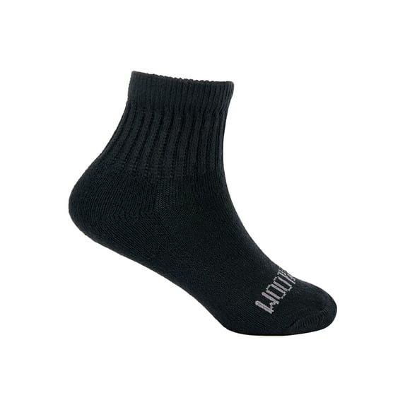 Fruit of the Loom Dual Defense Ankle Socks for Boys,Black, Sizes 3-9 (10-Pack)