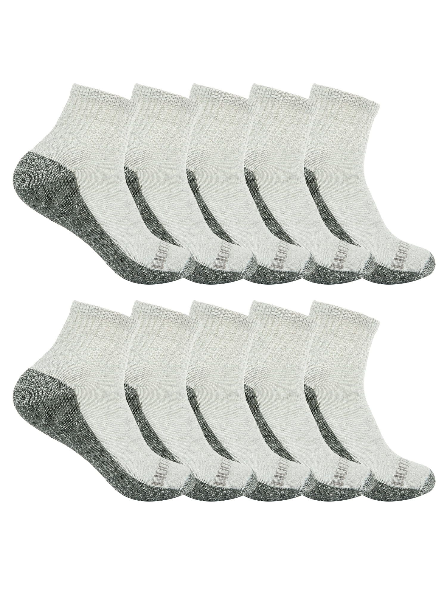 Fruit of the Loom Dual Defense Ankle Socks for Boys, Grey, Sizes 39