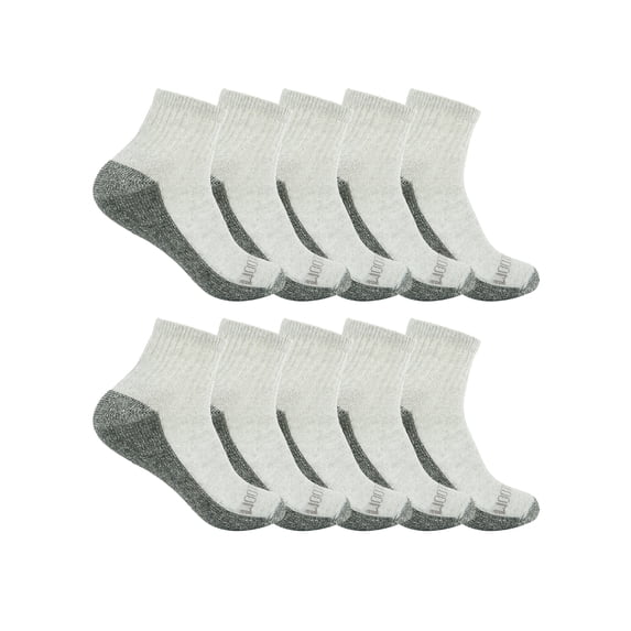 Fruit of the Loom Dual Defense Ankle Socks for Boys, Grey, Sizes 9-2.5 (10-Pack)