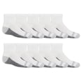 thumbnail image 1 of Fruit of the Loom Dual Defense Ankle Socks for Boys, White, Sizes 4.5-8.5 (10-Pack), 1 of 5
