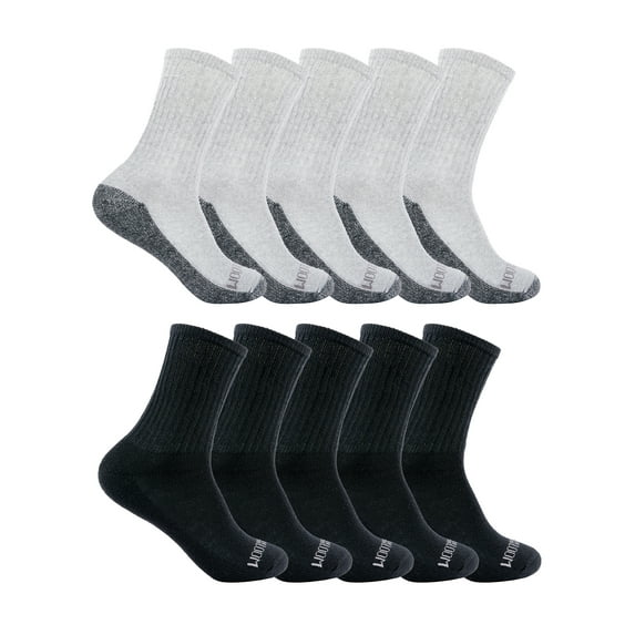 Fruit of the Loom Dual Defense Crew Socks for Boys, Assorted, Sizes 9-2.5 (10-Pack)
