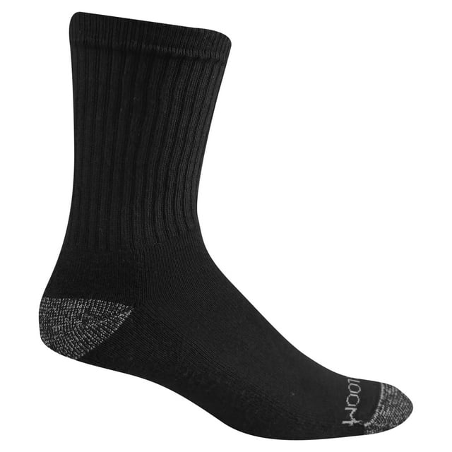 Fruit of the Loom Dual Defense Crew Socks for Men, Black, Sizes 612