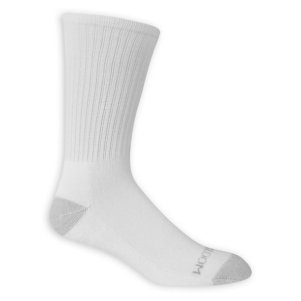 Fruit of the Loom Dual Defense Crew Socks for Men, White, Sizes 6-12 ...