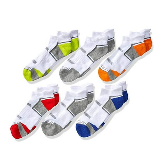 Fruit of the Loom Everyday Active Cushioned Low Cut Tab Socks with Arch Support, 6 Pairs (Big Boys)