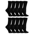 thumbnail image 1 of Fruit of the Loom Everyday Cushion Crew Socks for Women, Black, Sizes 8-12 (10-Pack), 1 of 5