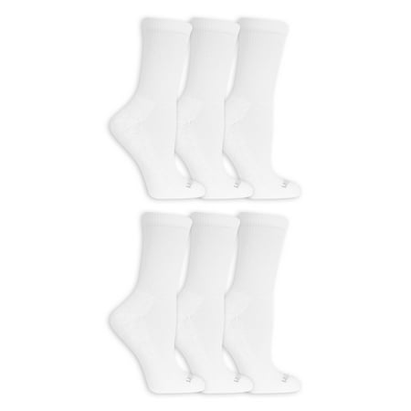 Fruit of the Loom Women’s Cushion Crew Socks – Soft & Durable (10-Pack)