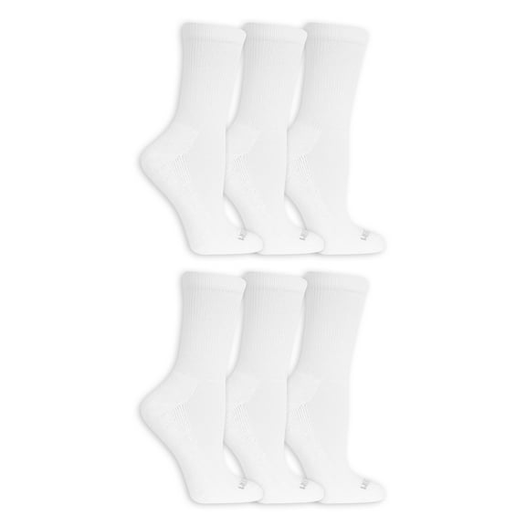 Fruit of the Loom Everyday Cushion Crew Socks for Women, Sizes 4-12 (10-Pack)