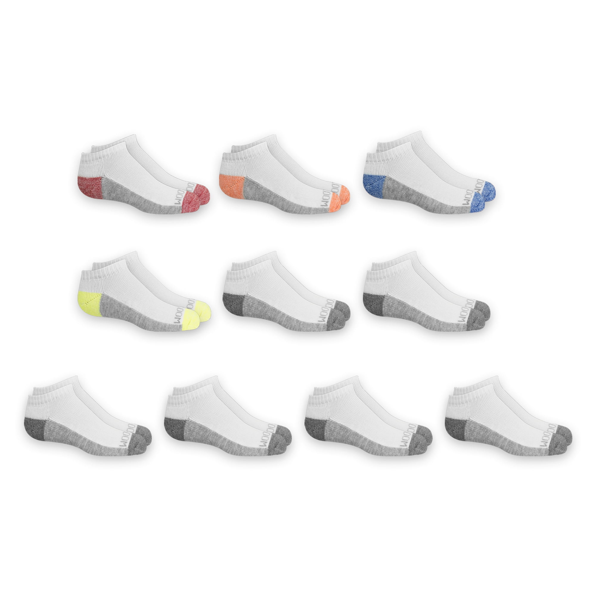 Fruit of the Loom Everyday Cushioned No-Show Socks for Boys, White ...