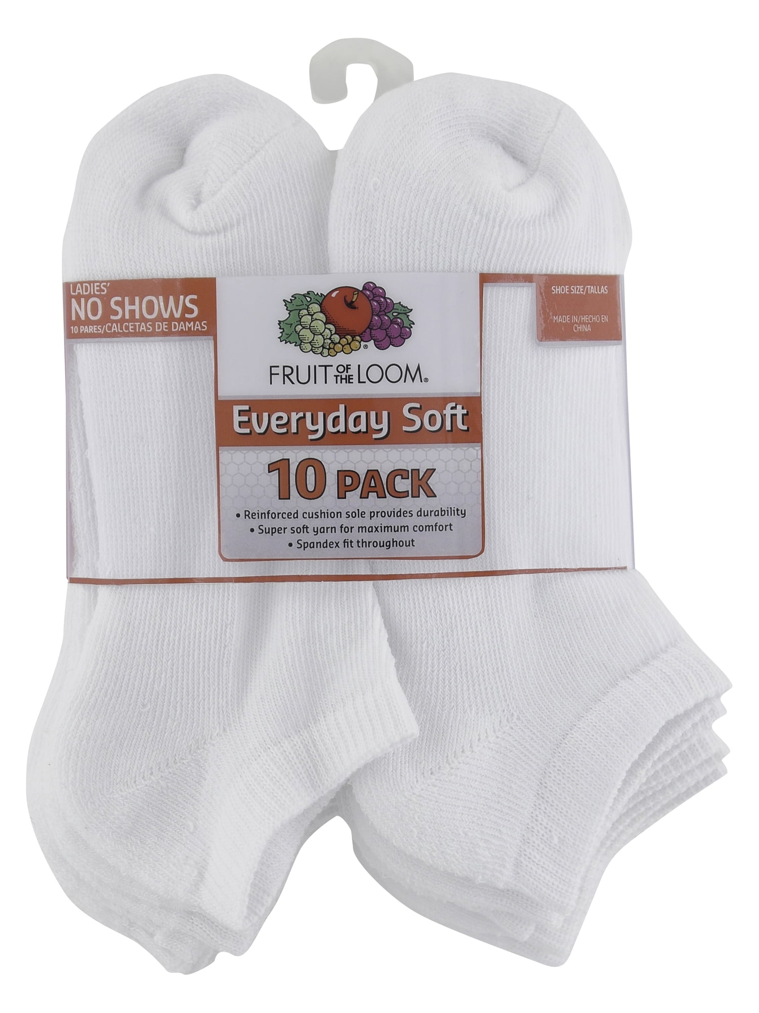 Fruit of the Loom Everyday Soft Women's Socks, 10 Pack - Walmart.com