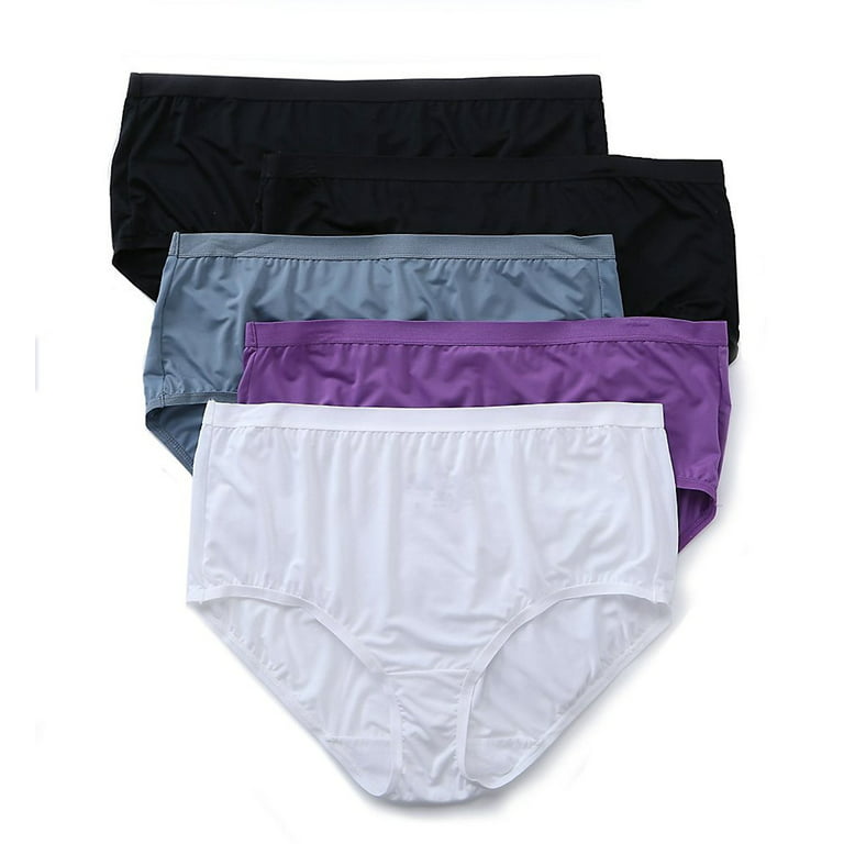 Fit for Me by Fruit of the Loom Women's Plus Size Microfiber Brief  Underwear, 6 Pack