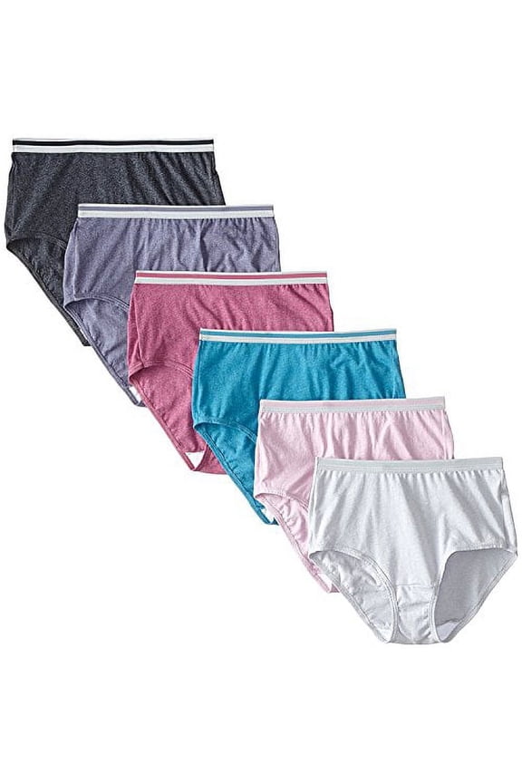 Women's 6 Pack Beyond Soft Brief Panties (Heather Softness, Large (7))