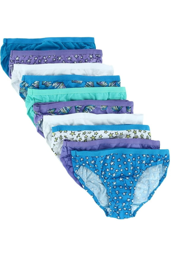 Girl's Assorted Cotton Bikini Underwear (10 Pack)