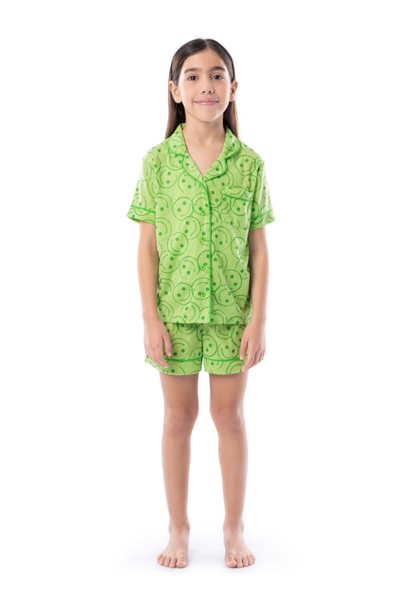 Energize Girl's Lose Fit Short Sleeve Top & Short Pajama Sleep Set, Sizes 4/5-14/16