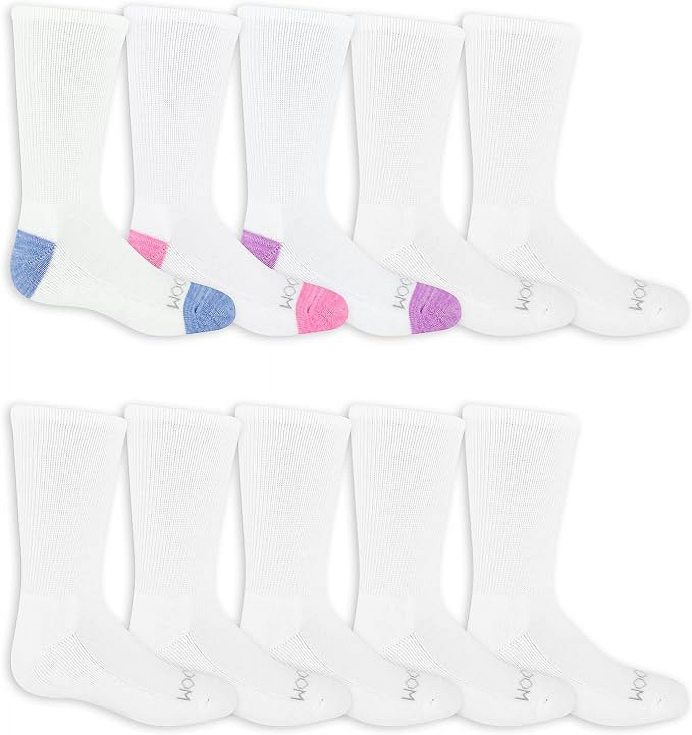 Fruit of the Loom Girl's Everyday Essential Soft Cushion Socks ...