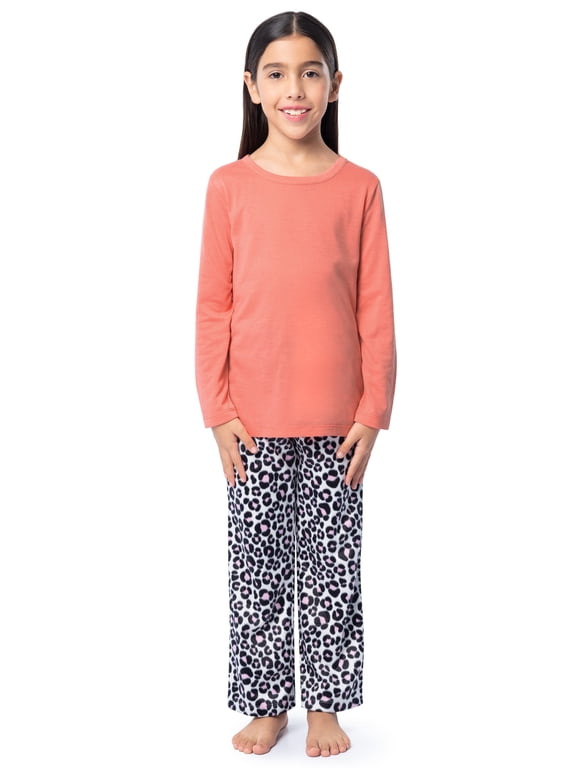 Girl's Long Sleeve Fleece Pajama Set, 2-Piece, Sizes 4-16