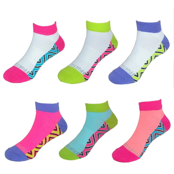 Fruit of the Loom Girl's Low Cut Athletic Socks (6 Pair Pack)