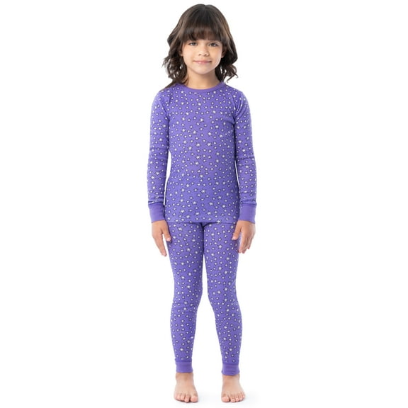 Fruit of the Loom Girl's Snug Fit 100% Cotton Pajama Sets, 4-Piece, Sizes 4-12