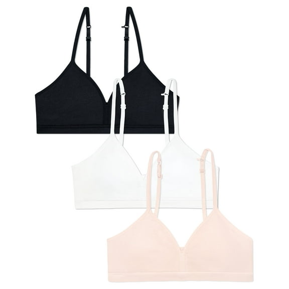 Fruit of the Loom Girl's 3-Pack Soft and Smooth Training Bralette