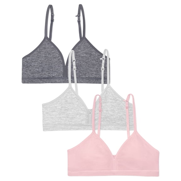 Fruit of the Loom Girl's Soft and Smooth Training Bralette, 3-Pack