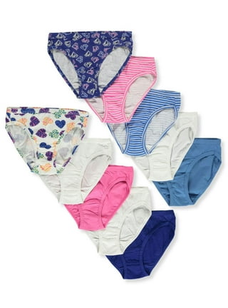 Fruit of the Loom Girls' Assorted Cotton Bikini Underwear, 14 Pack Panties  Sizes 4 - 14 