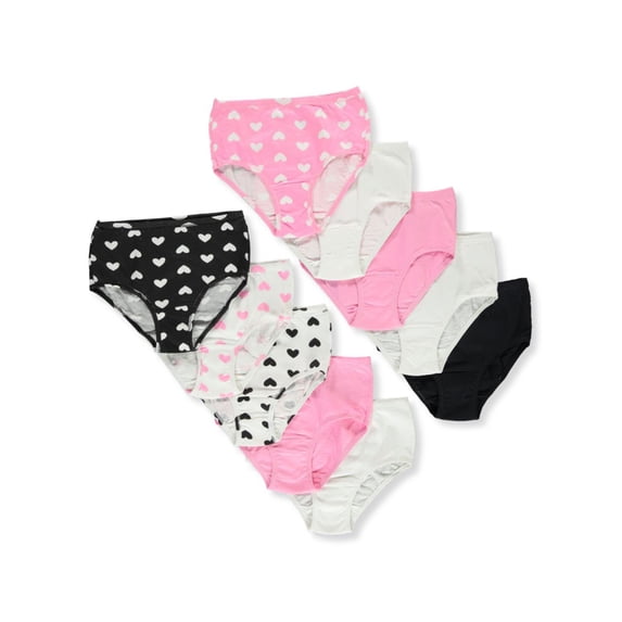 Fruit of the Loom Girls' 10-Pack Bikini Panties Underwear - multi, 12 (Big Girls)