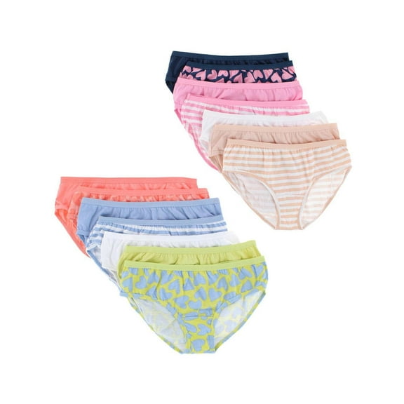 Fruit of the Loom Girls' 14pk 'Hearts and Stripes' Hipster 12