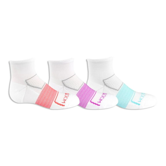 Fruit of the Loom Girls 3 Pair Breathable Nylon Cushioned Ankle Socks with Arch