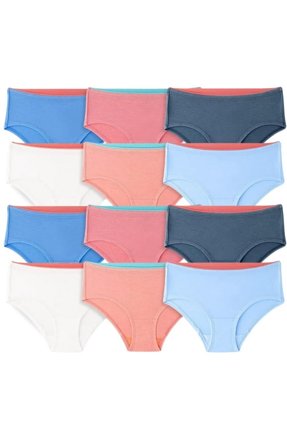 Girls' 360 Stretch True Comfort Underwear, Hipster-12 Pack-Assorted Size 6