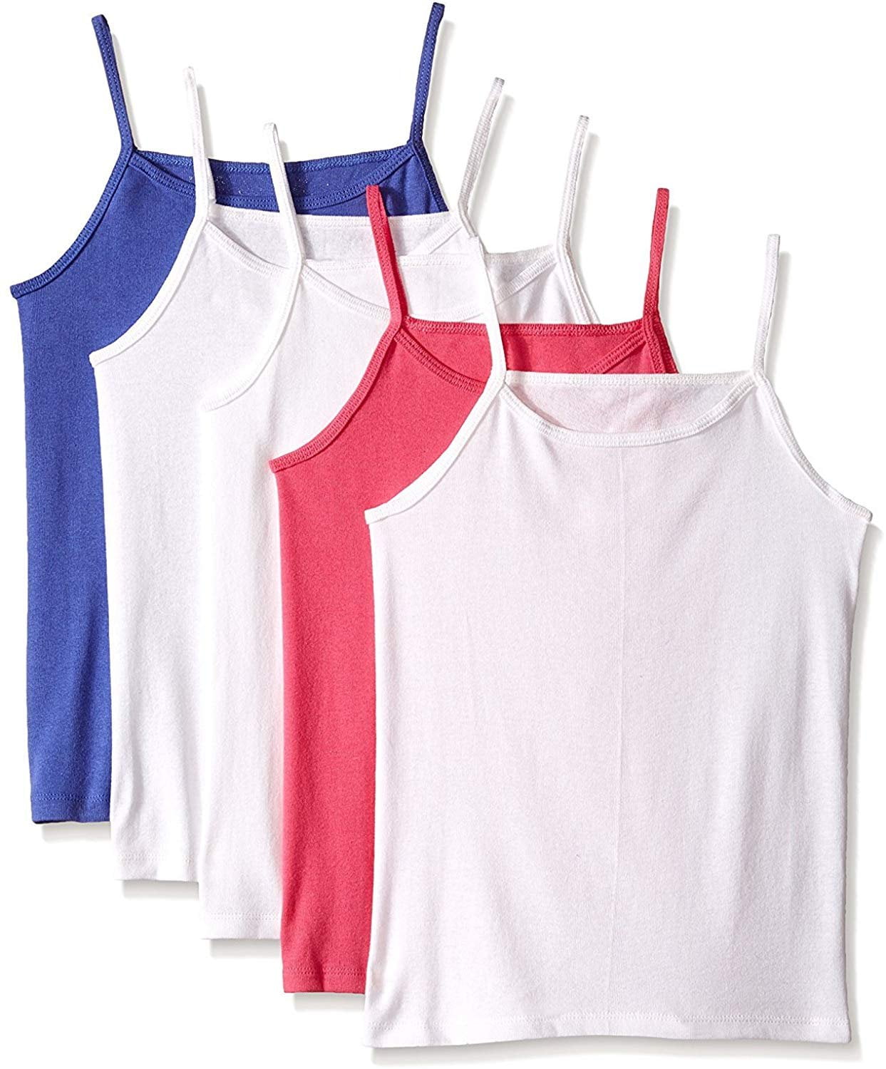 Fruit of the Loom Girls' Undershirts, Spin Cami Tank Tops, 10 Pack 