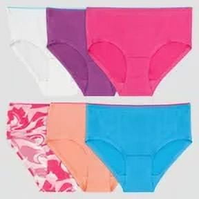 Fruit of the Loom Girls' Assorted Cotton Brief Underwear, 6 Pack, Sizes 6-16