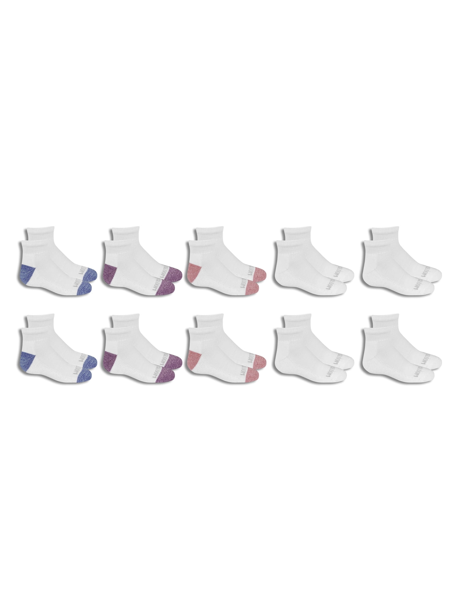 Fruit of the Loom Girls Ankle Socks 10-Pack, Sizes S-L - Walmart.com