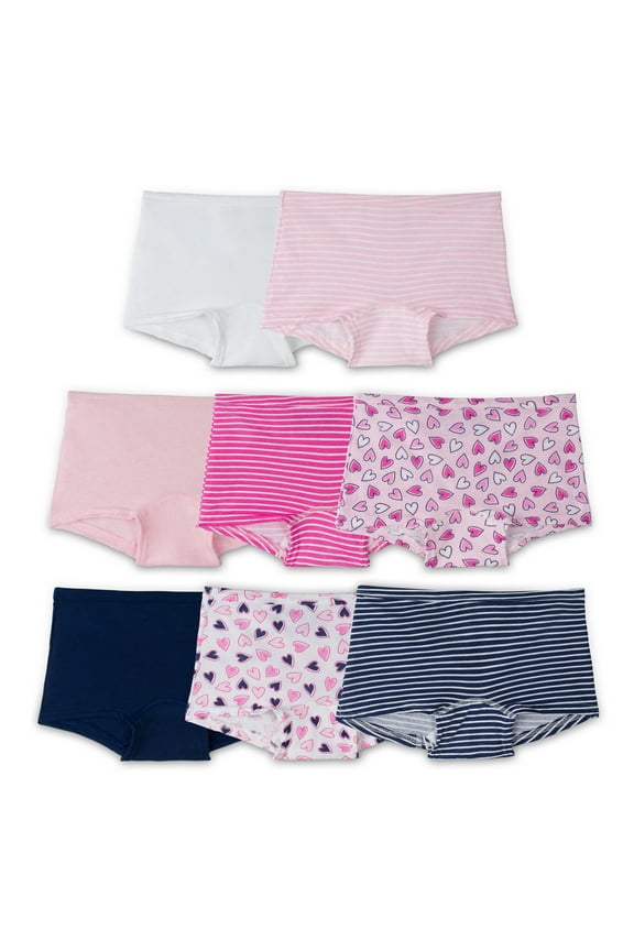 Girls Assorted 100% Cotton Boy Short Underwear, 8 Pack Panties (Little Girls & Big Girls)