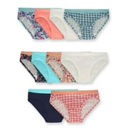 Fruit of the Loom Girls' Assorted Cotton Bikini Underwear, 10 Pack Panties Sizes 4 - 14