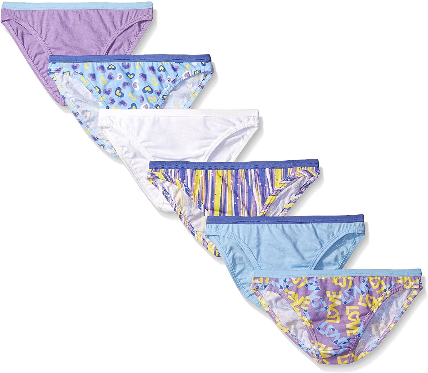 Fruit of the Loom Girls Assorted Cotton Bikinis Multi Pack - Walmart.com