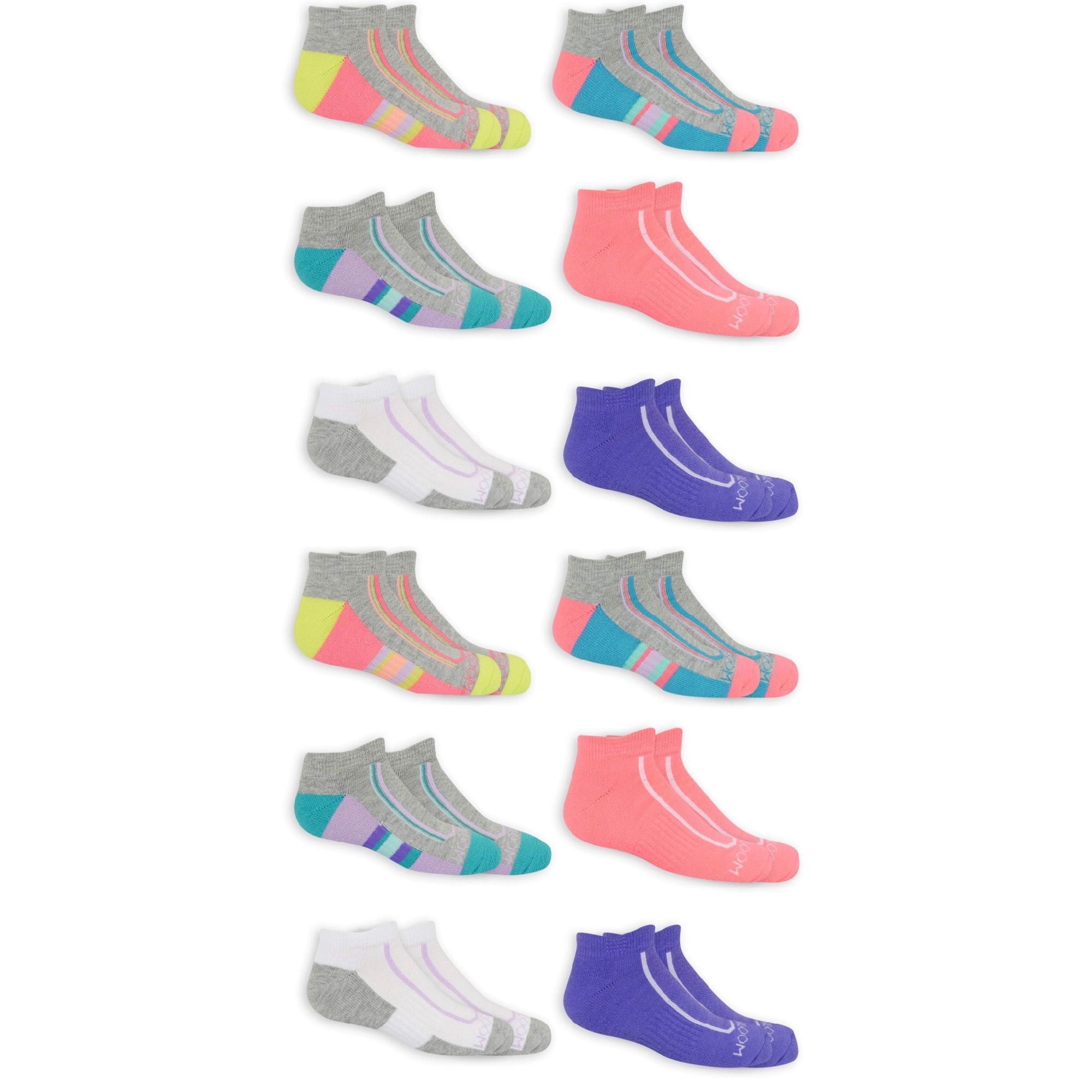 Fruit of the Loom Girls Athletic Low Cut Socks 12-Pack - Walmart.com