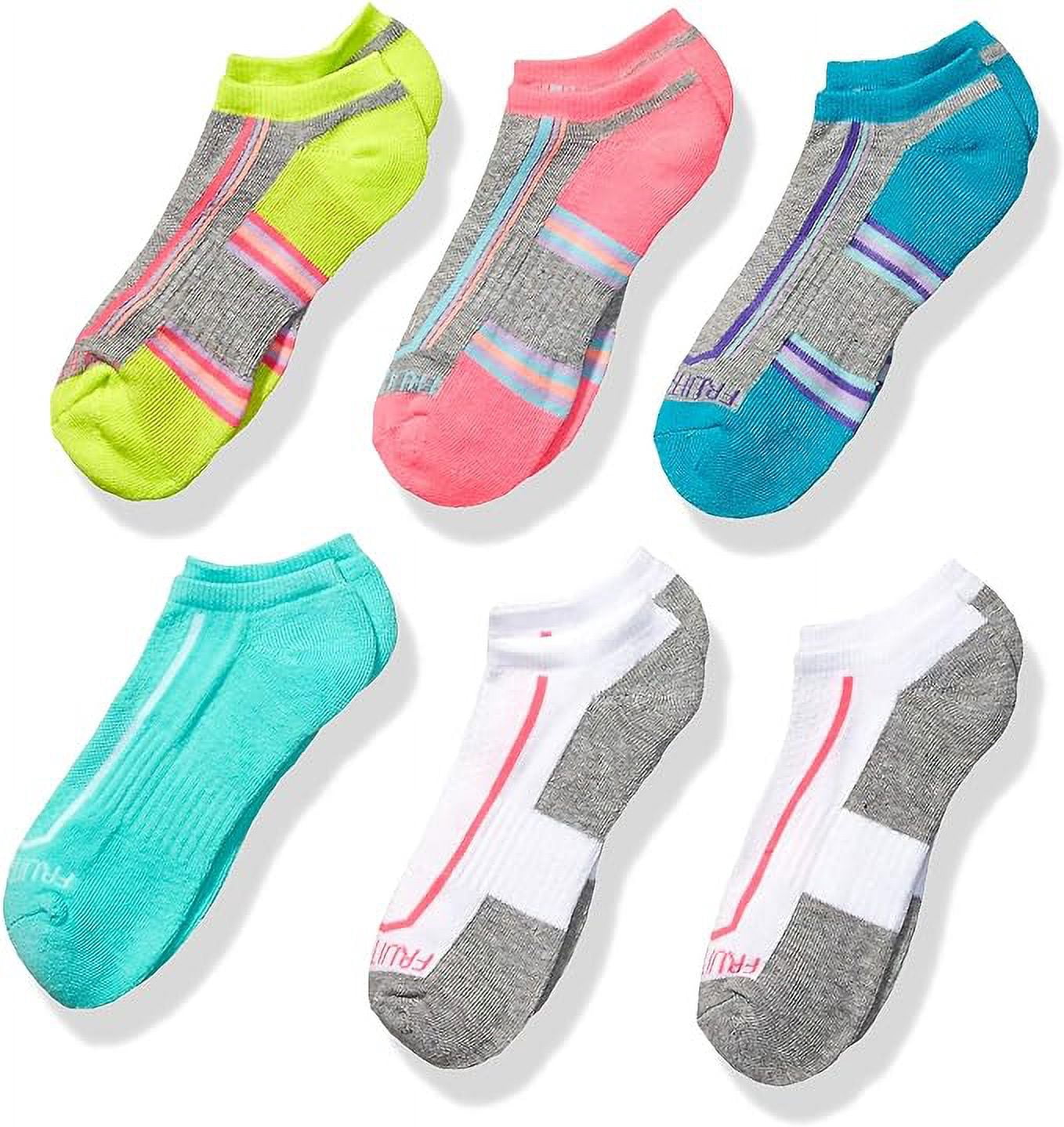Fruit of the Loom Girls' Big Cushion Low Cut with Arch Support 6 Pack ...
