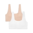 thumbnail image 1 of Fruit of the Loom Girls Bras, 2 Pack Invisible Scoop Neck Bralette Sizes 28 - 38, 1 of 2