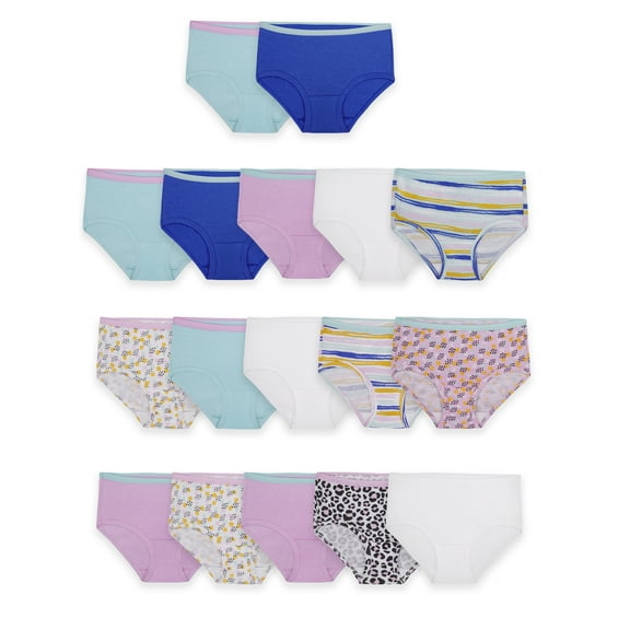 Fruit of the Loom Girls' Cotton Brief Underwear, 14 3 Bonus Pack