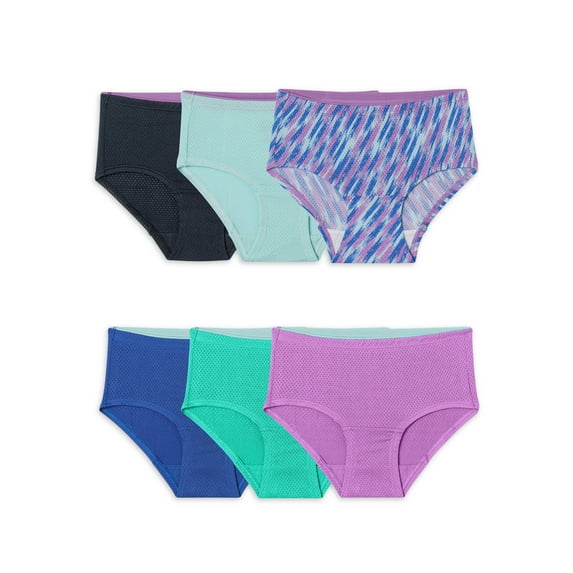 Fruit of the Loom Girls' Cotton Brief Underwear, 6 Pack